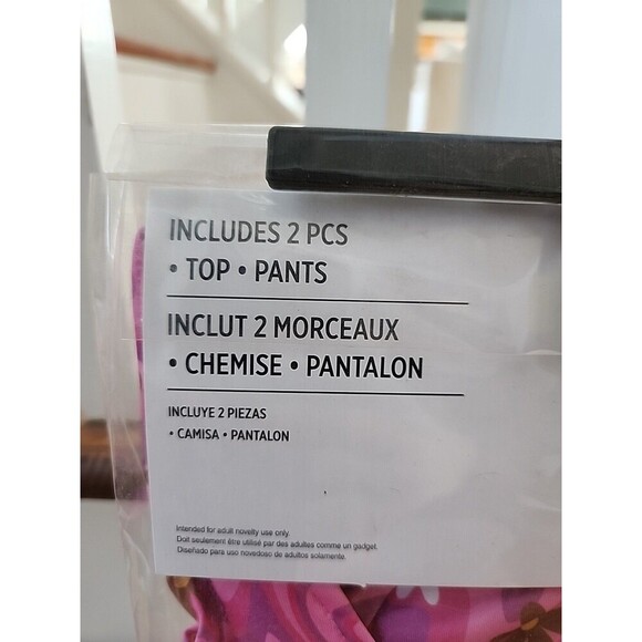 60's Costume Kit Pink Floral Halter Top & Bell Bottom Pants Adult S/M - Picture 5 of 6